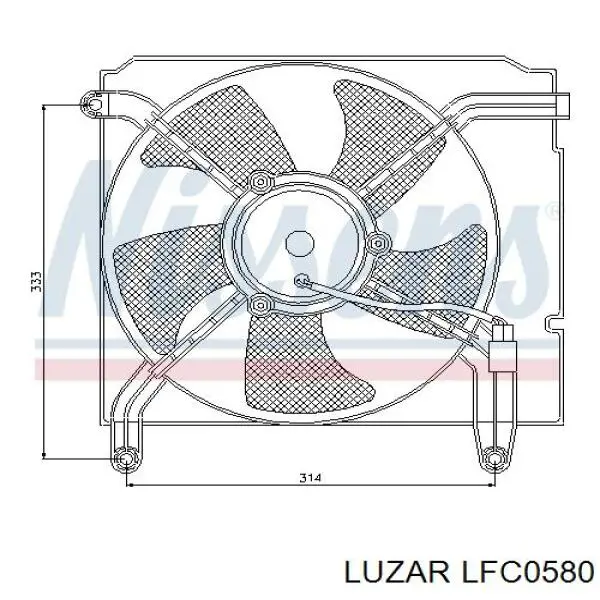 Купить LFC0580 Luzar Диффузор вентилятора в сборе с мотором и крыльчаткой