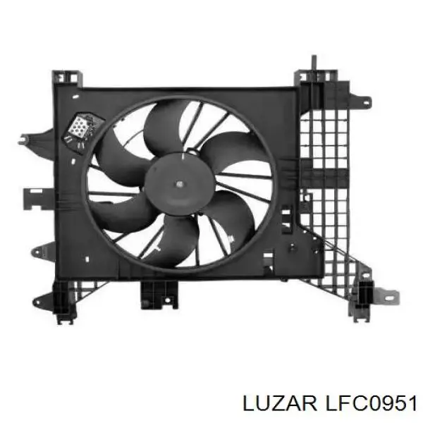LFc0951 Luzar диффузор радиатора охлаждения, в сборе с мотором и крыльчаткой