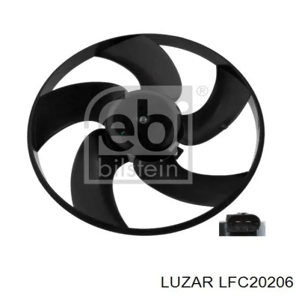 LFc20206 Luzar электровентилятор охлаждения в сборе (мотор+крыльчатка)