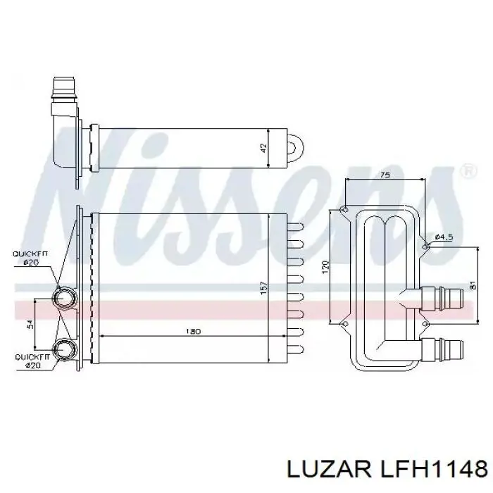 Мотор вентилятора печки (отопителя салона) Luzar LFH1148