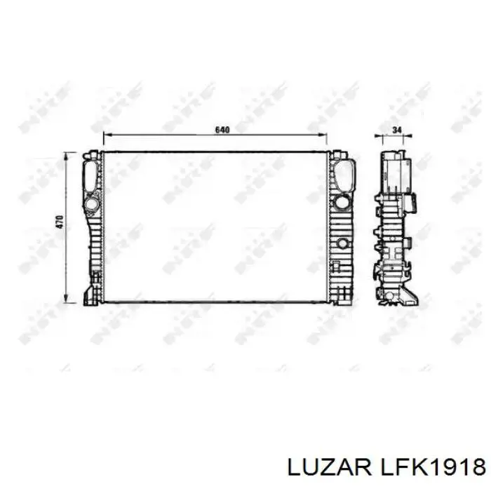 LFK1918 Luzar диффузор радиатора охлаждения, в сборе с мотором и крыльчаткой