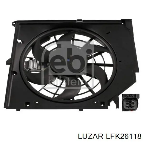LFK 26118 Luzar difusor do radiador de esfriamento, montado com motor e roda de aletas