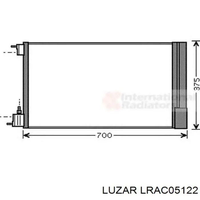 Радиатор кондиционера LUZAR LRAC05122