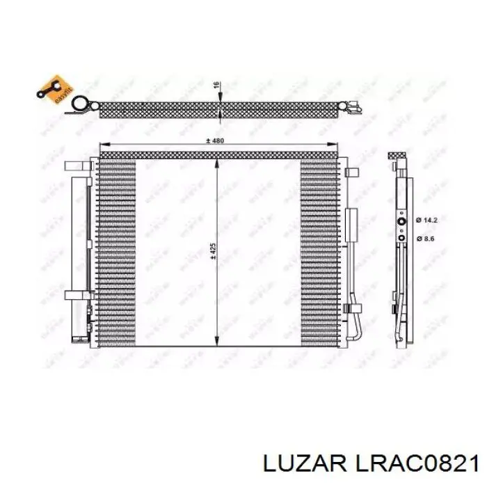 Радиатор кондиционера LRAC0821 Luzar