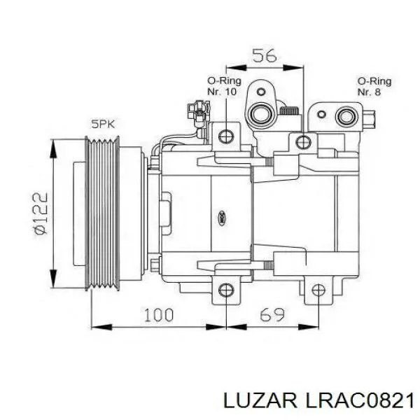 Радиатор охлаждения кондиционера Luzar LRAC0821