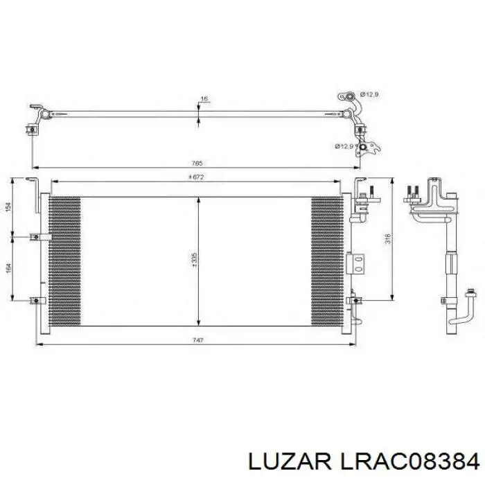 Купить LRAC08384 Luzar Радиатор системы охлаждения кондиционера