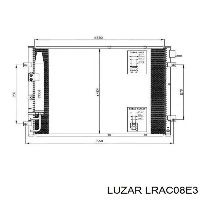 Конденсатор кондиционера Luzar LRAC08E3 цена, от 70.46 USD