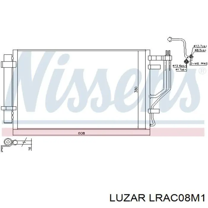 Радиатор кондиционера LRAC08M1 Luzar