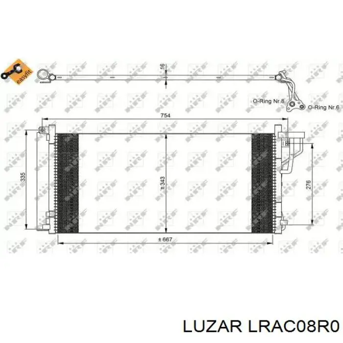 Купить LRAC08R0 Luzar Радиатор системы охлаждения кондиционера