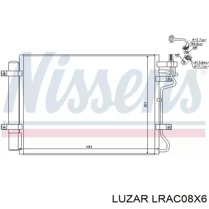 Радіатор кондиціонера LRAC08X6 Luzar