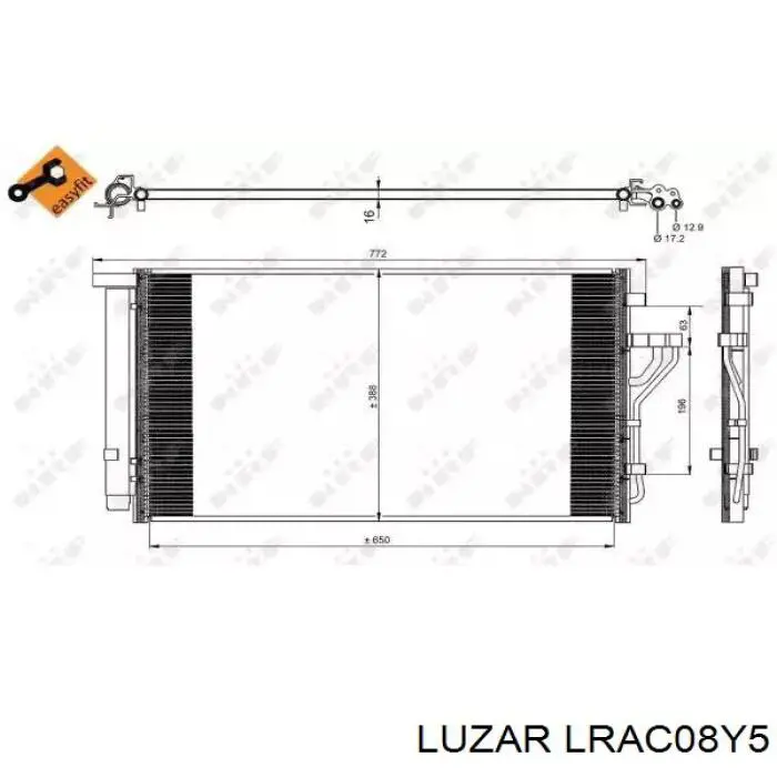Радиатор кондиционера LRAC08Y5 Luzar