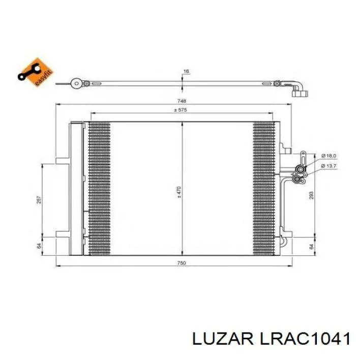 LRAC 1041 Luzar radiador de aparelho de ar condicionado