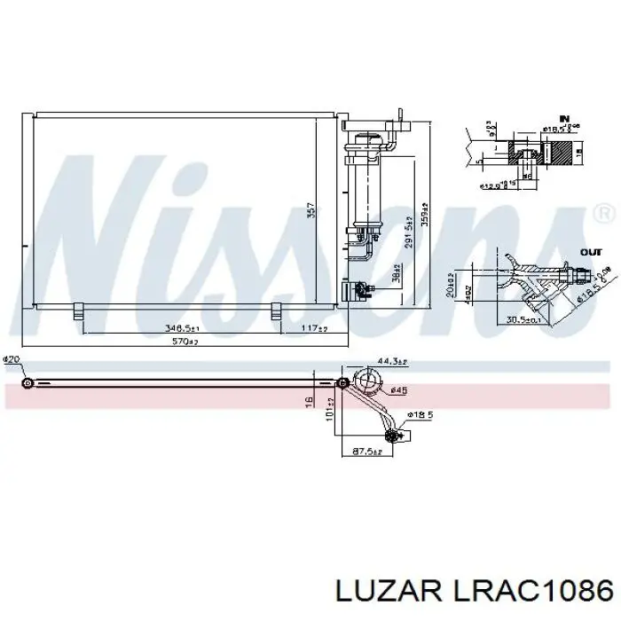 LRAC1086 Luzar radiador de aparelho de ar condicionado