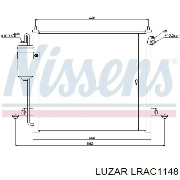 Радиатор кондиционера LRAC1148 Luzar