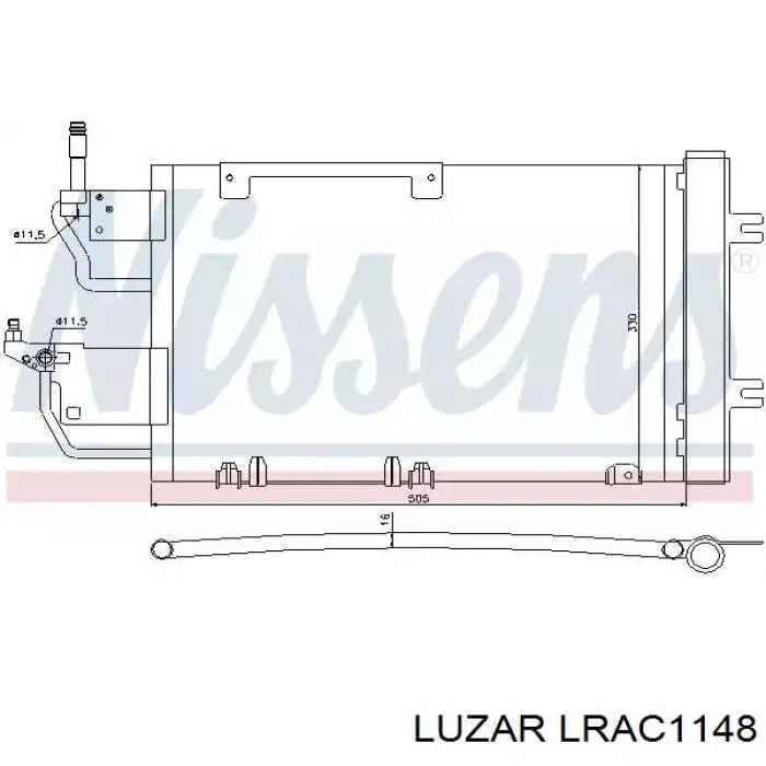 Радиатор кондиционера LRAC1148 Luzar