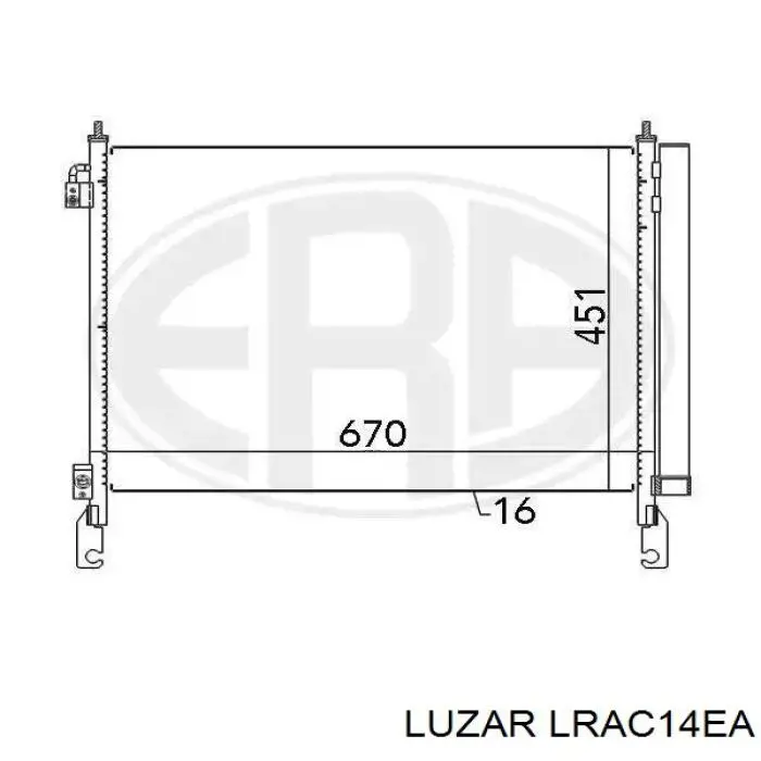 Радиатор кондиционера LRAC14EA Luzar