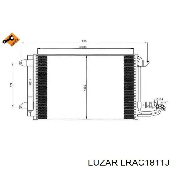 LRAC1811J Luzar radiador de aparelho de ar condicionado