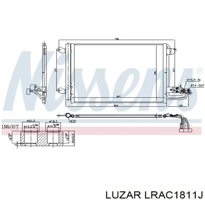 Радиатор кондиционера LRAC1811J Luzar