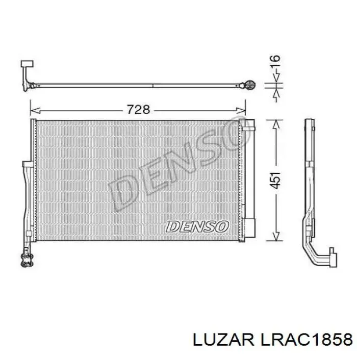 Радиатор кондиционера LRAC1858 Luzar