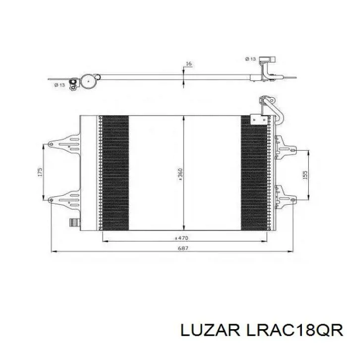 LRAC18QR Luzar радиатор кондиционера