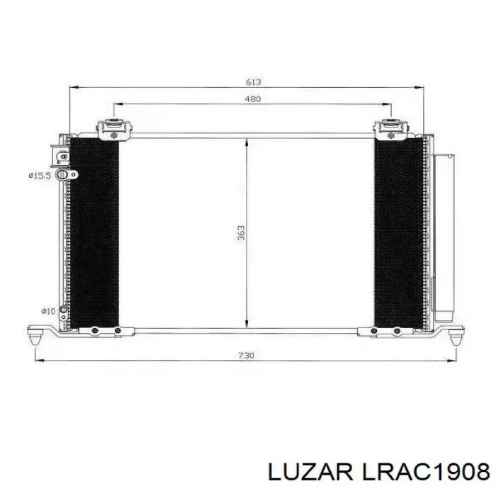 Радиатор кондиционера LRAC1908 Luzar