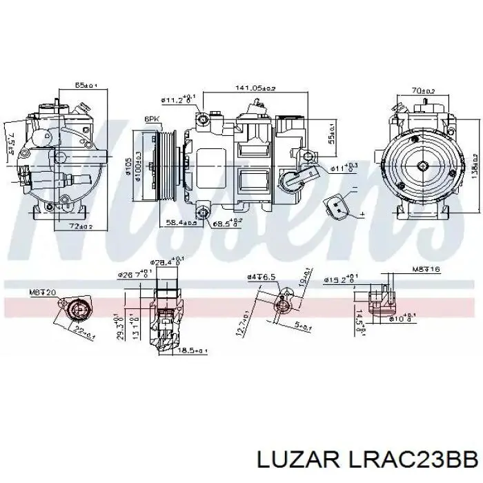 Радиатор кондиционера LRAC23BB Luzar
