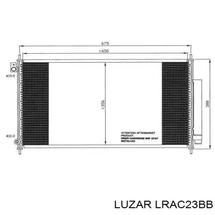 LRAC23BB Luzar радиатор кондиционера
