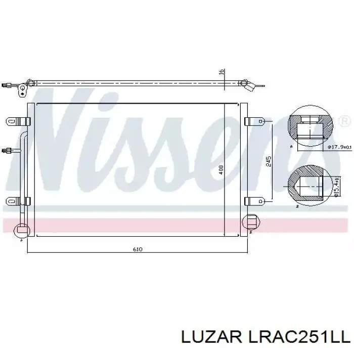 Радиатор кондиционера LRAC251LL Luzar