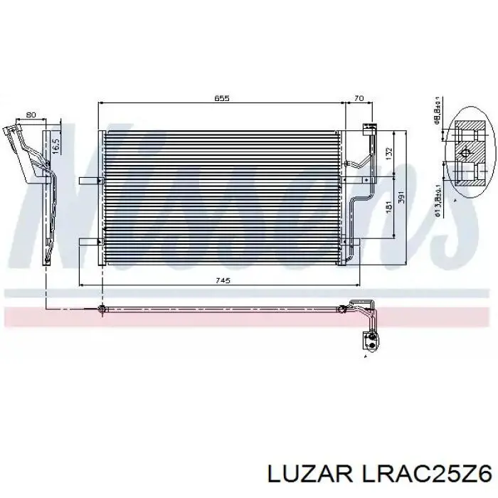 Радиатор охлаждения кондиционера Luzar LRAC25Z6