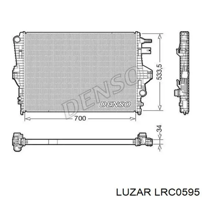 LRC0595 Luzar Радиатор основной