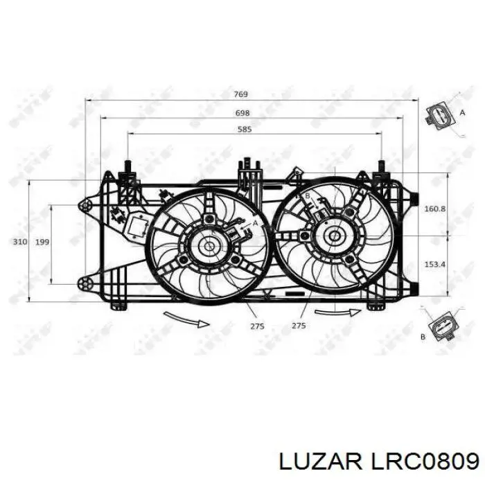LRC0809 Luzar radiador de esfriamento de motor
