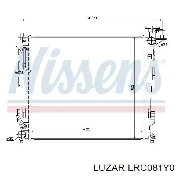 Радиатор охлаждения двигателя Luzar LRC081Y0 цена, от 59.09 USD