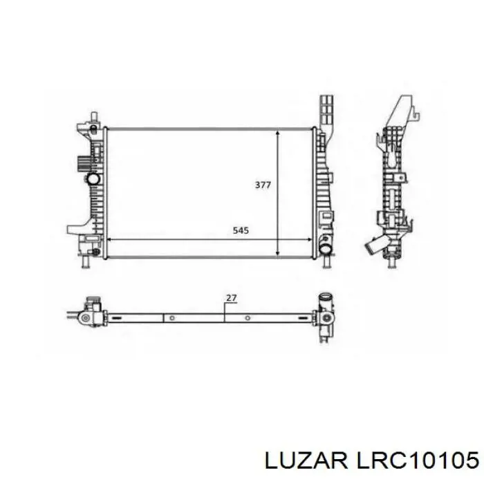Купить LRC10105 Luzar Радиатор водяной
