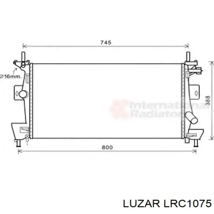 LRC1075 Luzar Радиатор основной