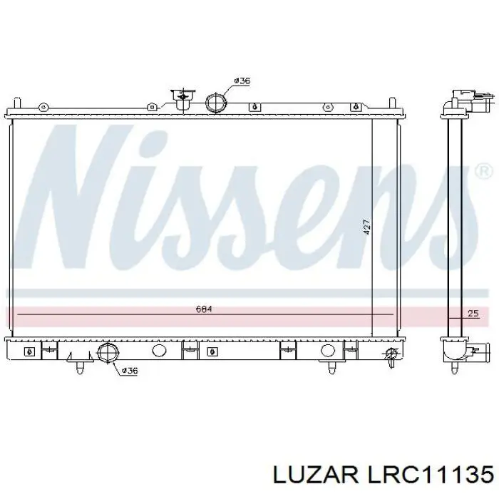 Купить LRC11135 Luzar Радиатор водяной