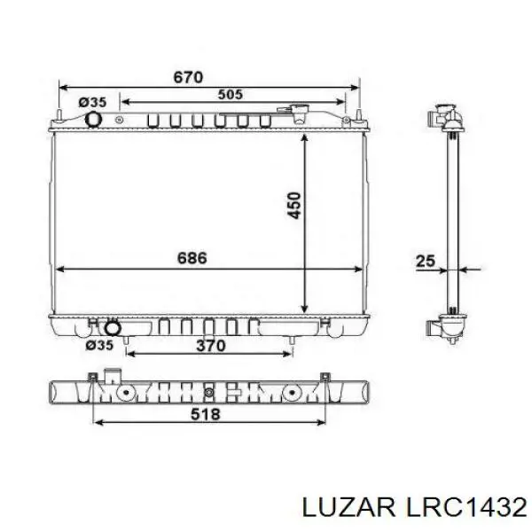 Купить LRC1432 Luzar Радиатор водяной