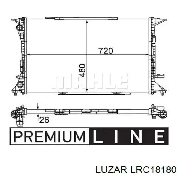 Радиатор охлаждения двигателя Luzar LRC18180 цена, от 110.55 USD
