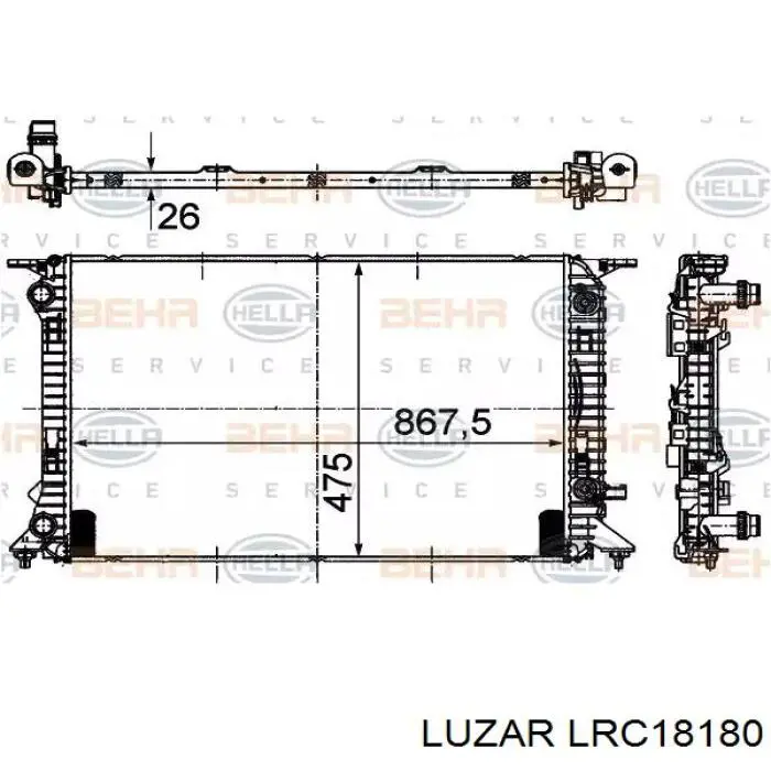 LRC18180 Luzar Радиатор основной
