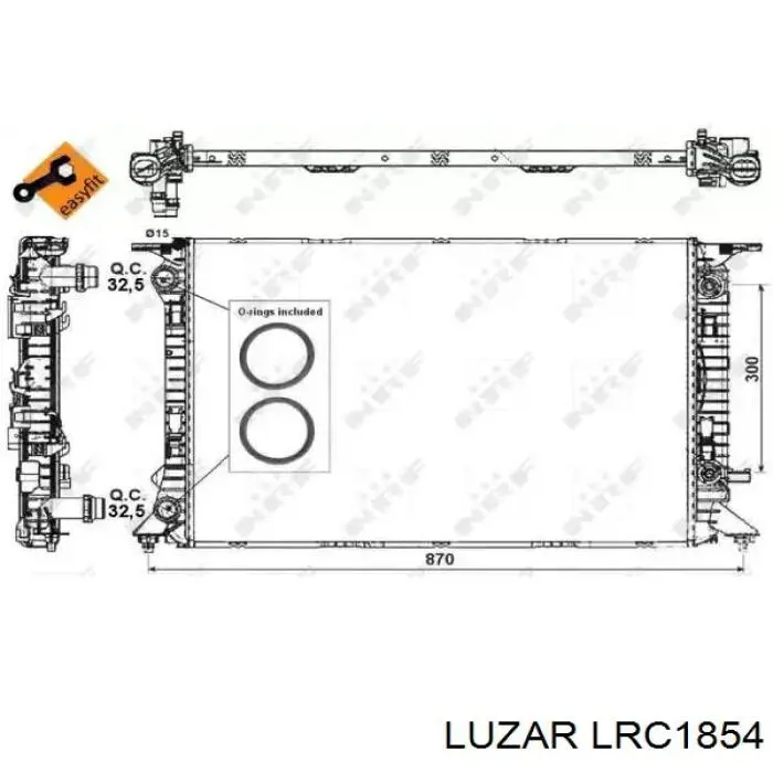 Радиатор охлаждения двигателя Luzar LRC1854 цена, от 89.43 USD