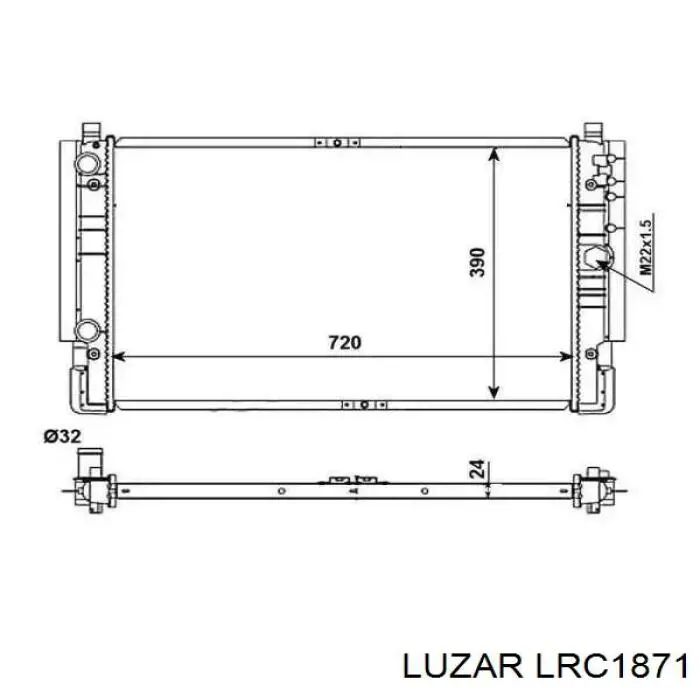 Радиатор охлаждения двигателя Luzar LRC1871 цена, от 107.49 USD