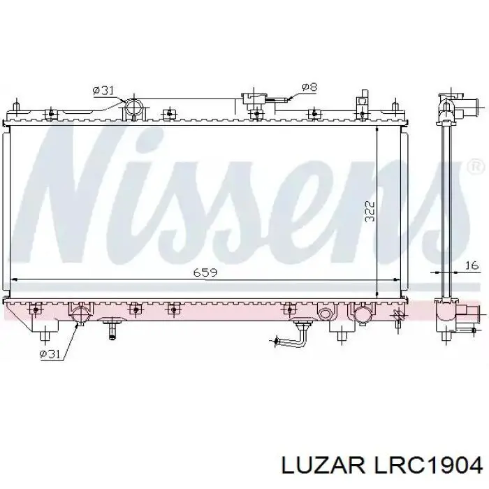 Радиатор охлаждения двигателя Luzar LRC1904 цена, от 71.10 USD