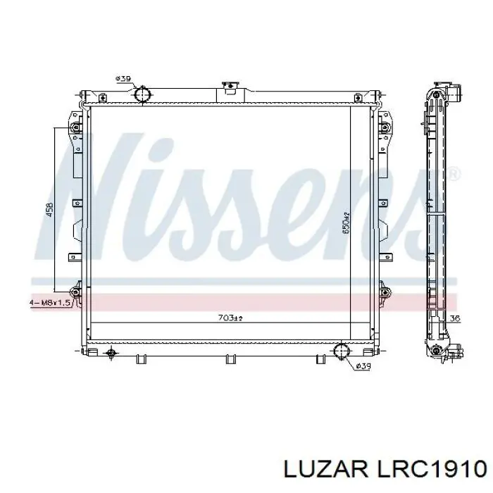 LRc 1910 Luzar radiador de esfriamento de motor