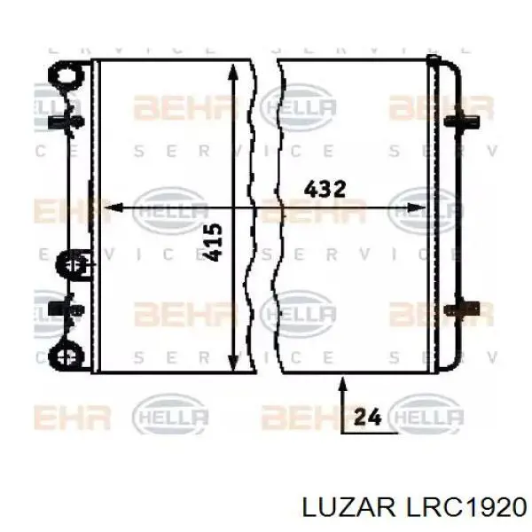 LRC1920 Luzar Радиатор основной