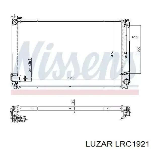 Radiador de esfriamento de motor LRC1921 Luzar