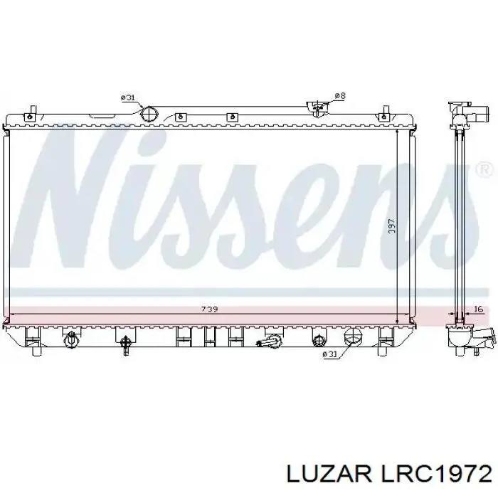 Радиатор охлаждения двигателя Luzar LRC1972 цена, от 108.94 USD