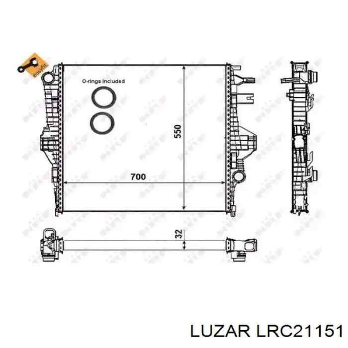 Купить 55L1087 Polcar Радиатор водяной