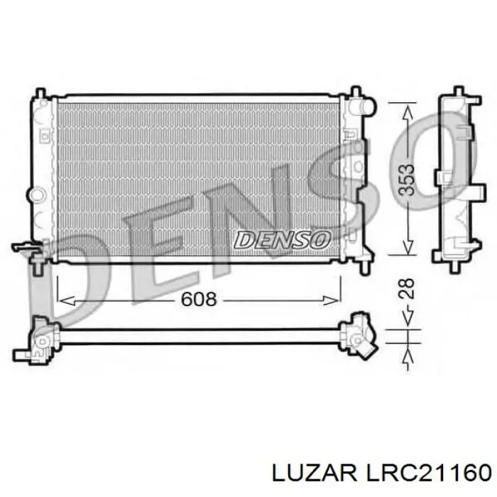 Радиатор охлаждения двигателя Luzar LRC21160 цена, от 57.98 USD
