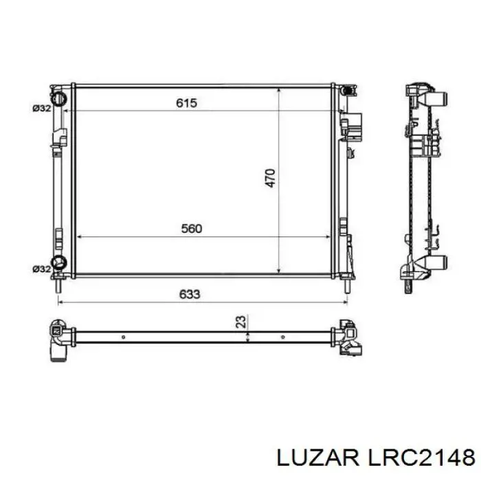 Радиатор охлаждения двигателя Luzar LRC2148 цена, от 81.44 USD