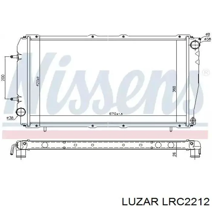 Радиатор охлаждения двигателя Luzar LRC2212 цена, от 77.62 USD