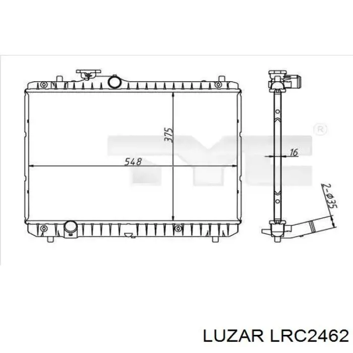 Радіатор охолодження двигуна LRC2462 Luzar